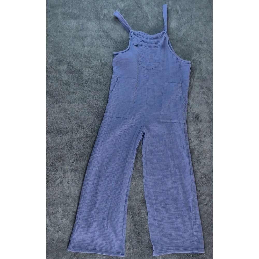 Arizona Jean Co Plus Size XL 18½ Purple Cotton Wide-Leg Sleeveless Jumpsuit